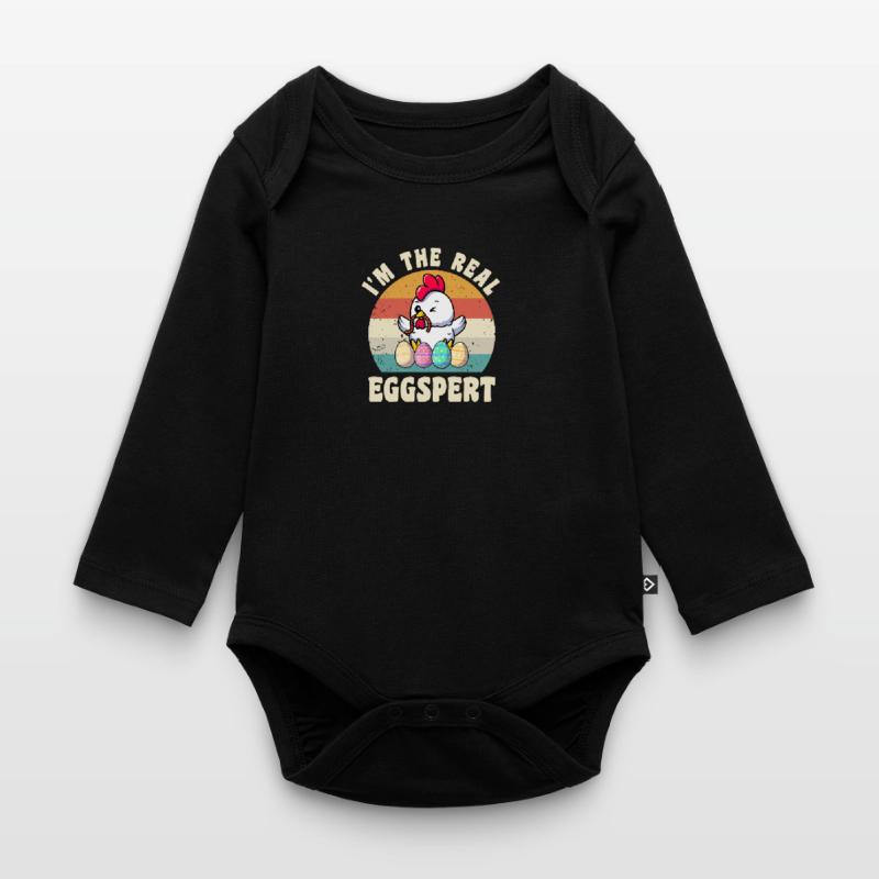 Eggspert Easter Easter Eggs Easter Chicken Organic Longsleeve Baby Bodysuit