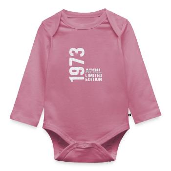 Avril 1973 édition limitée Année de naissance - Body Bébé bio manches longues - mauve - Devant