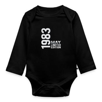 Mai 1983 édition limitée Année de naissance - Body Bébé bio manches longues - noir - Devant