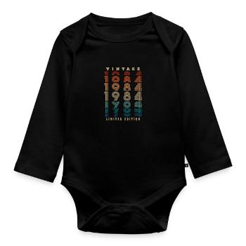 Vintage 1984 Limited Edition 40th Birthday - Body Bébé bio manches longues - noir - Devant