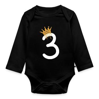 3 - Organic Longsleeve Baby Bodysuit - black - Front