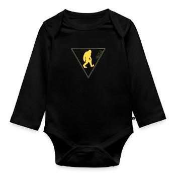 Bigfoot Sasquatch I Believe - Organic Longsleeve Baby Bodysuit - black - Front