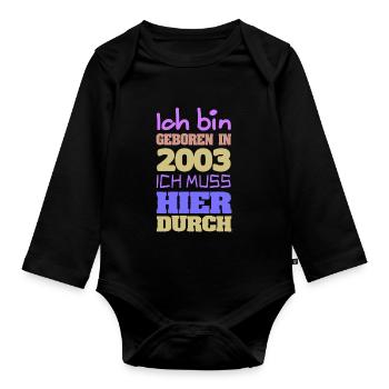2003 - Baby Bio-Langarm-Body - Schwarz - Vorne