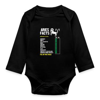 Sternzeichen Widder - Baby Bio-Langarm-Body - Schwarz - Vorne