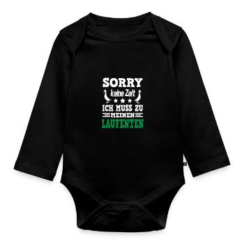 Laufente Laufentenzüchter Laufentenstall Enten - Baby Bio-Langarm-Body - Schwarz - Vorne