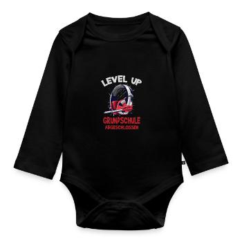 Grundschulabschluss Schulanfang Weiterführende - Baby Bio-Langarm-Body - Schwarz - Vorne