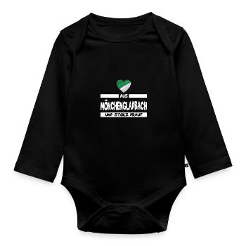 Mönchengladbach Fanartikel - Baby Bio-Langarm-Body - Schwarz - Vorne