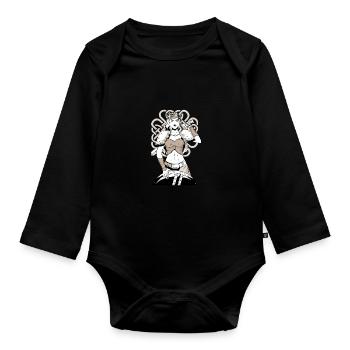 Schildmaid Wikinger Kriegerin - Baby Bio-Langarm-Body - Schwarz - Vorne