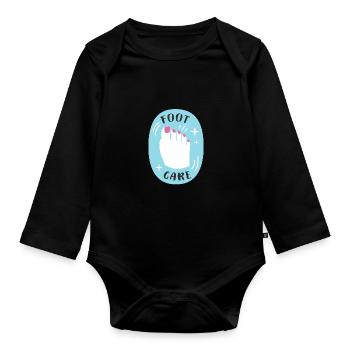 Fußpflegerin Podologin Kosmetikstudio - Baby Bio-Langarm-Body - Schwarz - Vorne