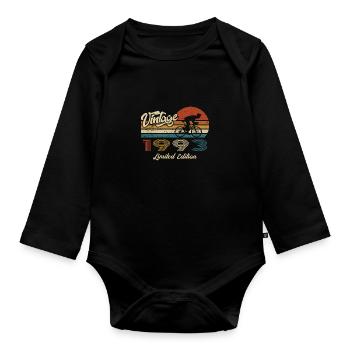 30 Anniversaire 1993 Vintage Retro Cycliste - Body Bébé bio manches longues - noir - Devant