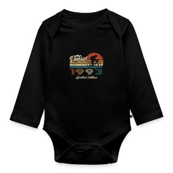 30 Anniversaire 1993 Vintage Retro Cycliste - Body Bébé bio manches longues - noir - Devant