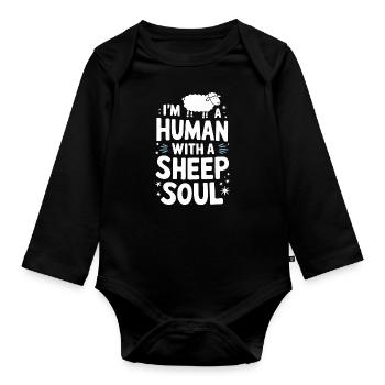 Sheep Sheep Farmer Lamb Farmer - Organic Longsleeve Baby Bodysuit - black - Front