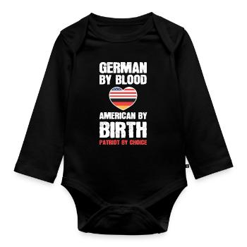 American German - Organic Longsleeve Baby Bodysuit - black - Front
