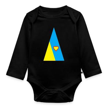 LoveUkraine - Baby Bio-Langarm-Body - Schwarz - Vorne