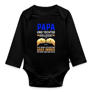 Papa und Tochter Faust - Baby Bio-Langarm-Body - Schwarz - Vorne
