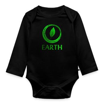 Quatre éléments de la terre - Body Bébé bio manches longues - noir - Devant