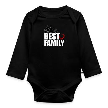 Best Family - Beste Famile - Organic Longsleeve Baby Bodysuit - black - Front