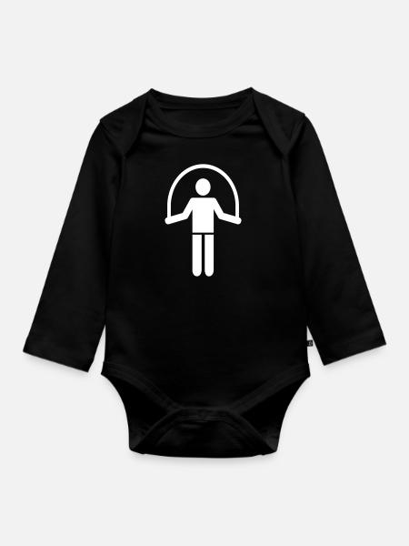 Seilspringen - Baby Bio-Langarm-Body - Schwarz