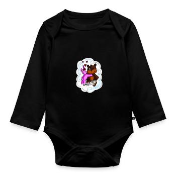 Pousse moi - Body Bébé bio manches longues - noir - Devant
