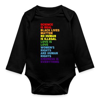 Pride Rainbow Regenbogen Gay LGBT Kleidung Mann - Baby Bio-Langarm-Body - Schwarz - Vorne