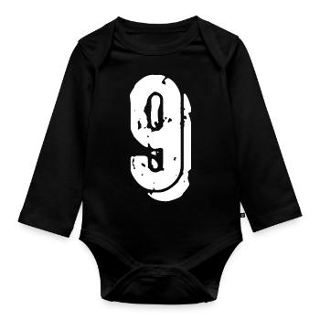 Maillot à 9 chiffres - Body Bébé bio manches longues - noir - Devant