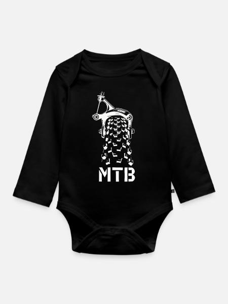 MTB Mountainbike - Baby Bio-Langarm-Body - Schwarz