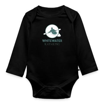 Kayak en eaux vives - Body Bébé bio manches longues - noir - Devant