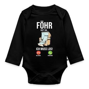 Nordsee Föhr - Baby Bio-Langarm-Body - Schwarz - Vorne