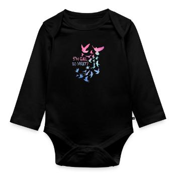 i'm gay so what,gay,schwul,tauben,pastell - Baby Bio-Langarm-Body - Schwarz - Vorne