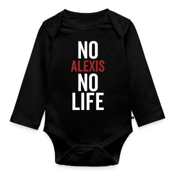 Pas d’Alexis, pas de vie - Body Bébé bio manches longues - noir - Devant