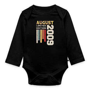 August 2009 - Birthday Gift August 2009 August - Organic Longsleeve Baby Bodysuit - black - Front