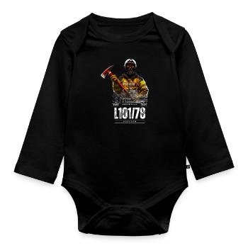 Motiv (einseitig) Version Dresden - Baby Bio-Langarm-Body - Schwarz - Vorne