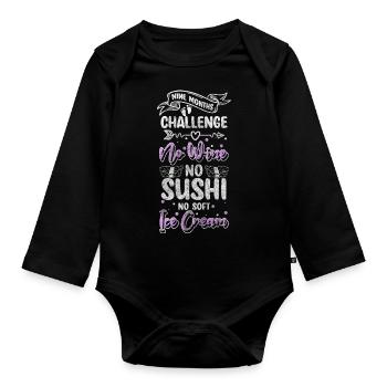 Pregnancy, Birth, Love, Family - Organic Longsleeve Baby Bodysuit - black - Front