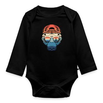 Keep moving forward - Organic Longsleeve Baby Bodysuit - black - Front
