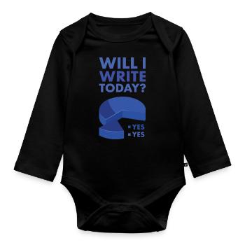 Writer Will I Write Today - Baby Bio-Langarm-Body - Schwarz - Vorne