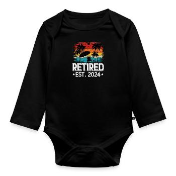 Retired 2024 - Organic Longsleeve Baby Bodysuit - black - Front