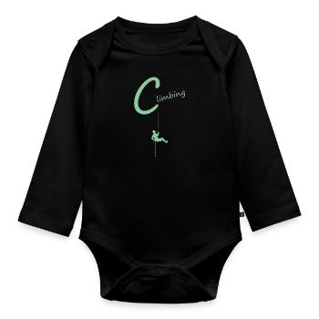 climb climbing - Baby Bio-Langarm-Body - Schwarz - Vorne