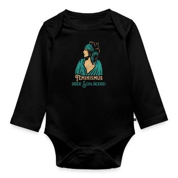 Féminisme Dicton Cadeau Vintage Émancipation - Body Bébé bio manches longues - noir - Devant