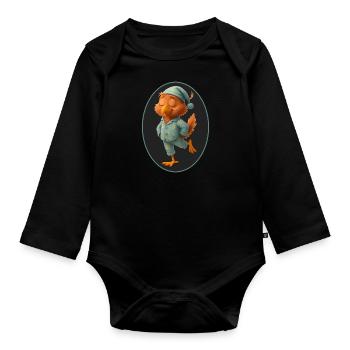 Schlaf Vogel - Baby Bio-Langarm-Body - Schwarz - Vorne