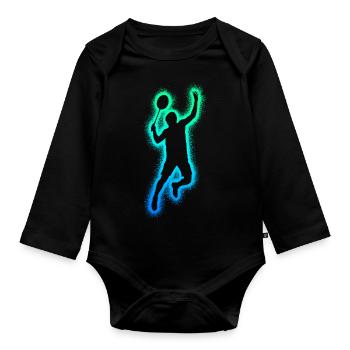 Joueurs de badminton Badminton Hommes Badminton Garçons - Body Bébé bio manches longues - noir - Devant
