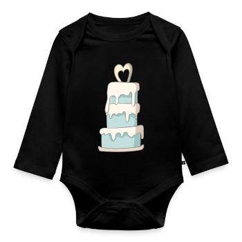 Hochzeitstorte - Baby Bio-Langarm-Body - Schwarz - Vorne