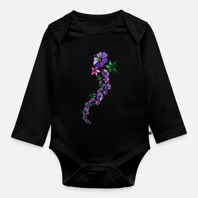 polynesien - Body Bébé bio manches longues - noir