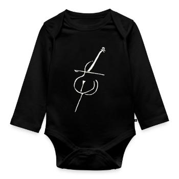 Pure cello white - Organic Longsleeve Baby Bodysuit - black - Front