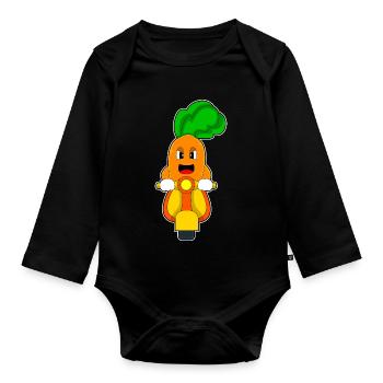Carrot Scooter - Organic Longsleeve Baby Bodysuit - black - Front
