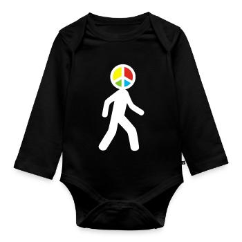 Mann des Friedens (weiß) - Baby Bio-Langarm-Body - Schwarz - Vorne