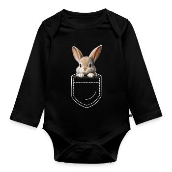 Lapin Lapin - Body Bébé bio manches longues - noir - Devant