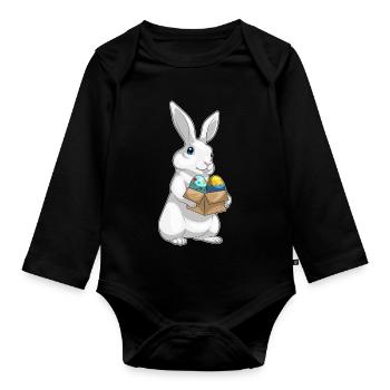 Œufs de Pâques de Bunny - Body Bébé bio manches longues - noir - Devant