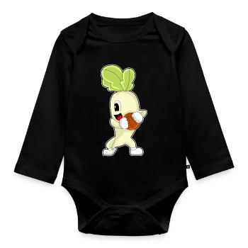 Radieschen Basketballspieler Basketball - Baby Bio-Langarm-Body - Schwarz - Vorne