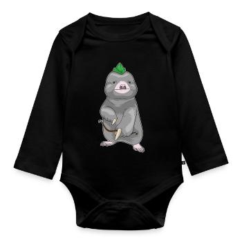 Mole Archer Bow - Organic Longsleeve Baby Bodysuit - black - Front