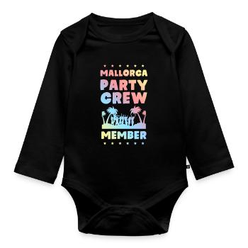 Mallorca Party Crew - Baby Bio-Langarm-Body - Schwarz - Vorne